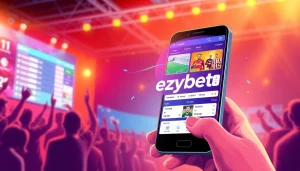 Ezybet app displaying exciting live sports betting action and real-time stats.