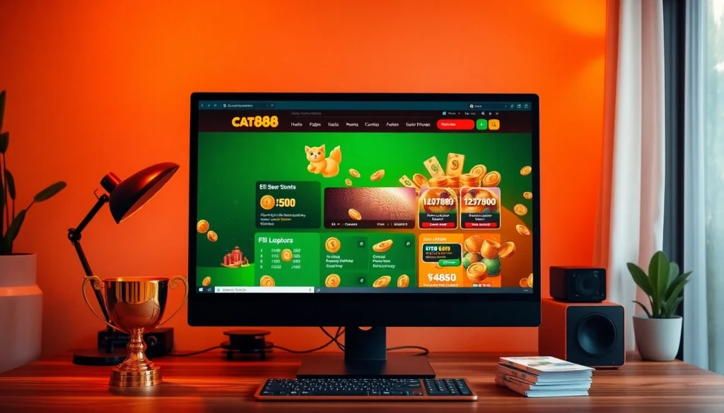 Engage with cat888’s vibrant online lottery interface featuring exciting visuals and user-friendly navigation.