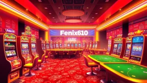 Experience thrilling gaming adventures at Fenix168 with vibrant slot machines and exciting tables.