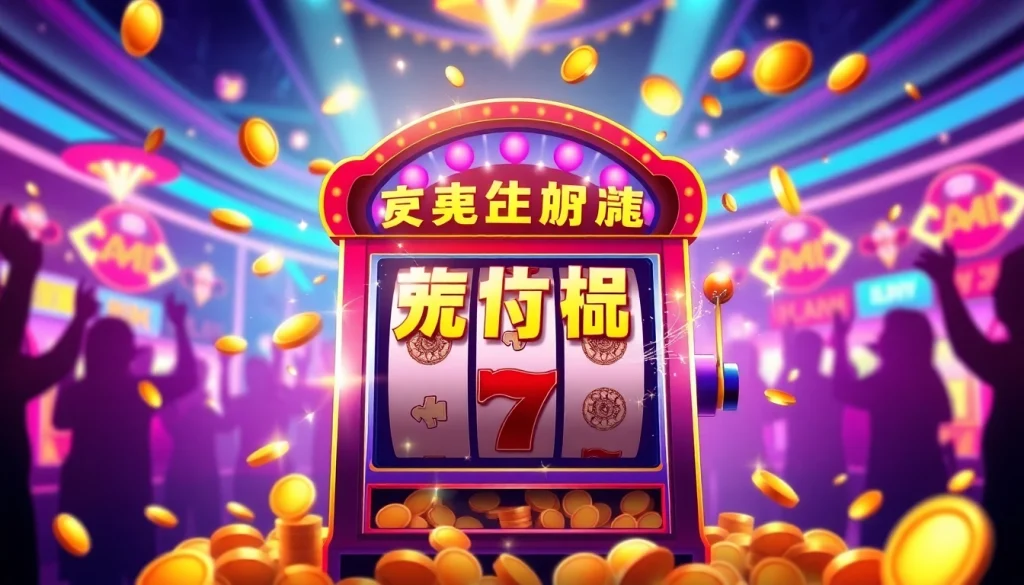 Exciting slot machine featuring สปินฟรี, colorful coins, and animated sparkles, inviting gamers.