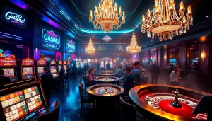 Explore the dynamic ambiance of the dark168 casino scene, showcasing vibrant players engaging in thrilling games.