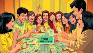 Celebrate your win with TOGEL TERPERCAYA tickets, showcasing joyous lottery winners.