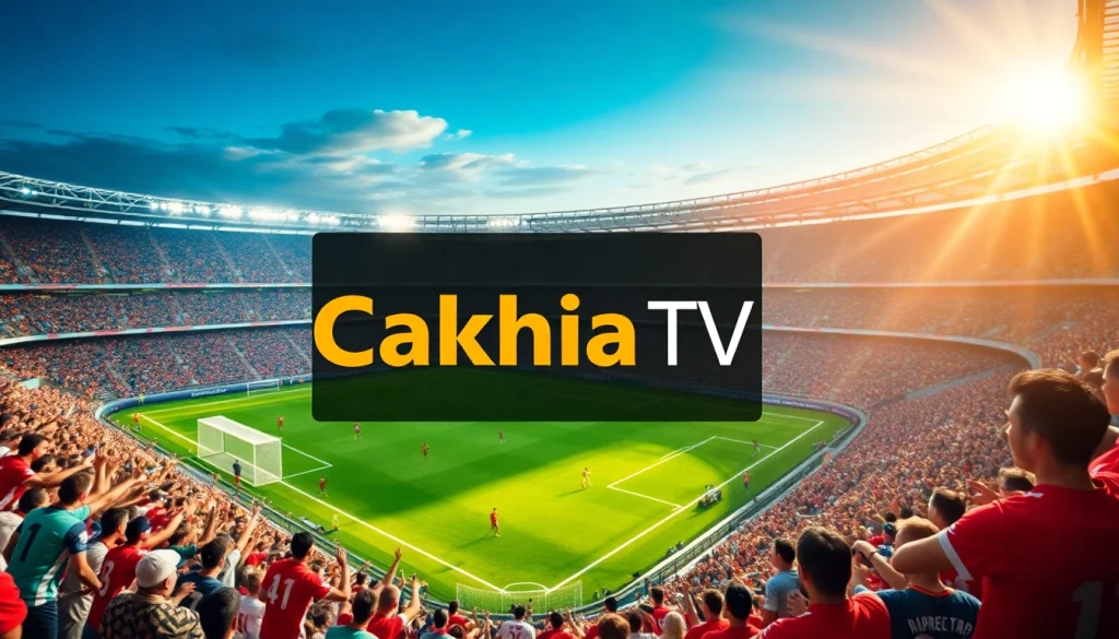 Cakhia TV capturing the excitement of a live football match with passionate fans and vibrant atmosphere.