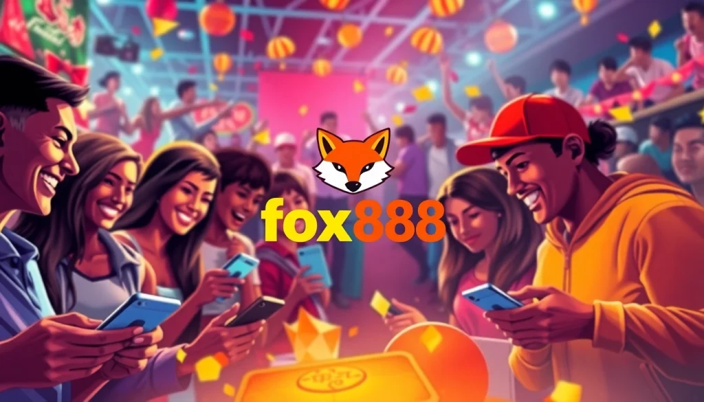 Experience the thrill of sports betting with the fox888 brand logo featured in a dynamic scene.