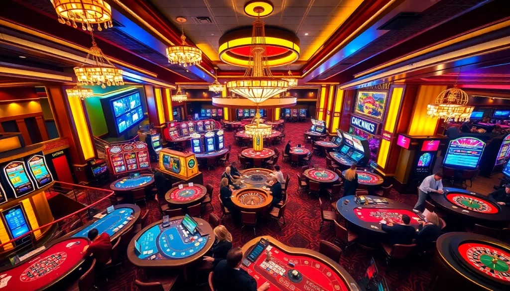 Exciting gambling scene representing https://123bvi.org/ featuring players at a blackjack table in a luxurious casino setting.