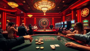 Kubet gaming scene showcasing players at a roulette table in a lively casino atmosphere.