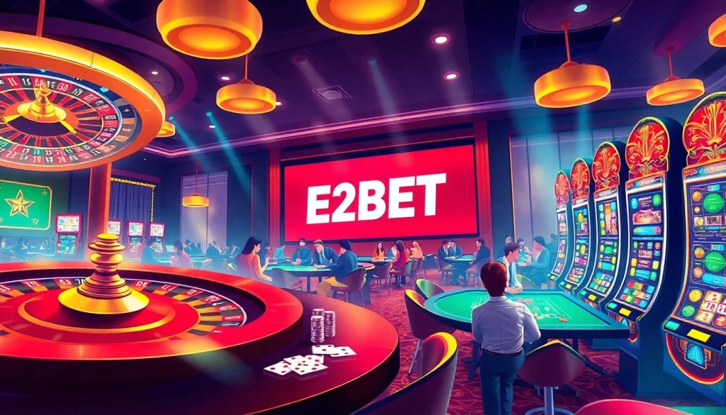 E2BET promotes an exciting online gambling experience with diverse games and dynamic betting options.