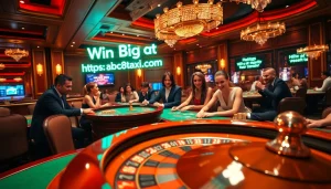 Experience the excitement of winning at the casino with https://abc88taxi.com, showcasing vibrant poker chips and a roulette wheel.