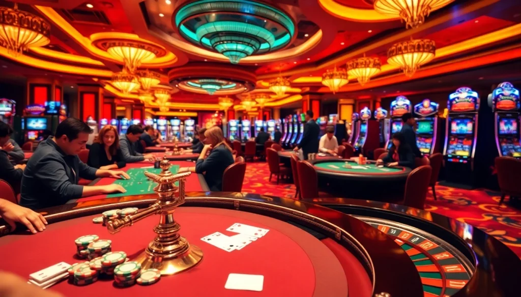 Experience the thrill of gambling at https://68gamebai.download/ with engaging poker chips and lively casino tables.