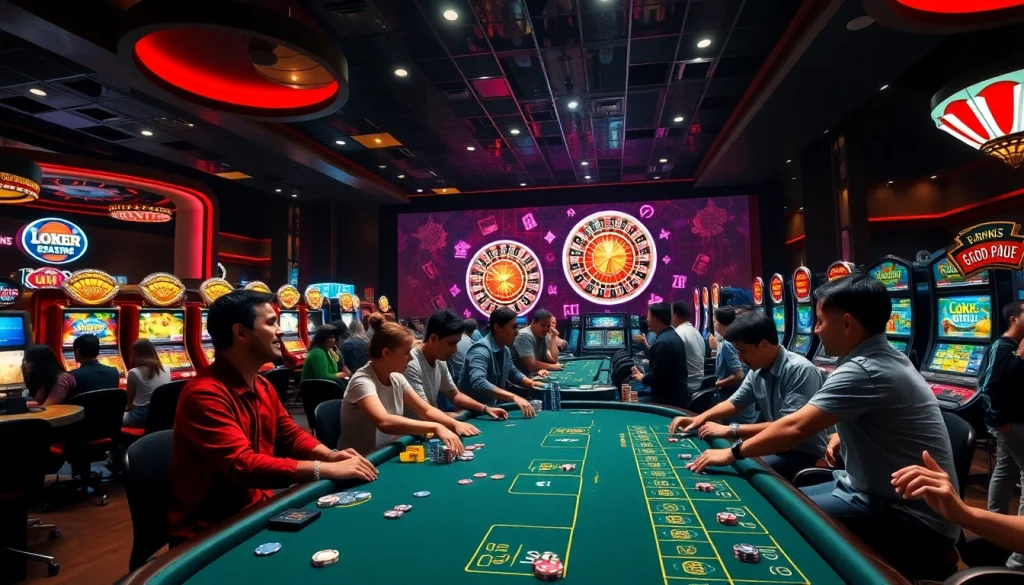 Experience the exhilaration of gambling at https://loto188fun.me/ with lively scenes of blackjack and slot machines.