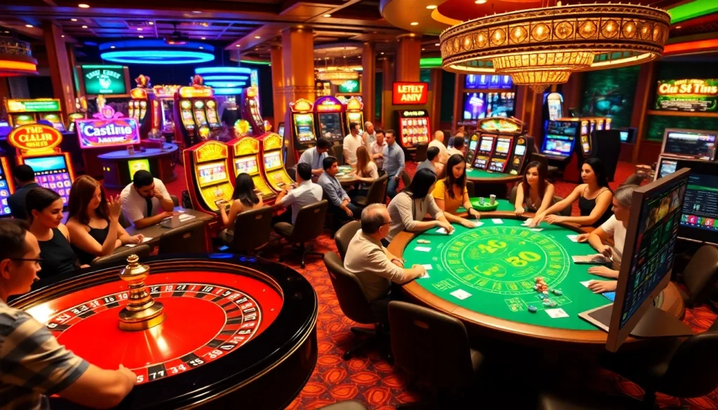 Experience the thrill of the casino with an engaging scene at https://abc88taxi.com, featuring vibrant roulette tables and excited players.