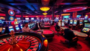 Deneme bonusu veren siteler feature players engaging with poker chips and roulette, immersed in casino excitement.