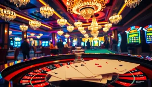Top nhà cái players enjoying an exhilarating roulette experience in a vibrant casino atmosphere.