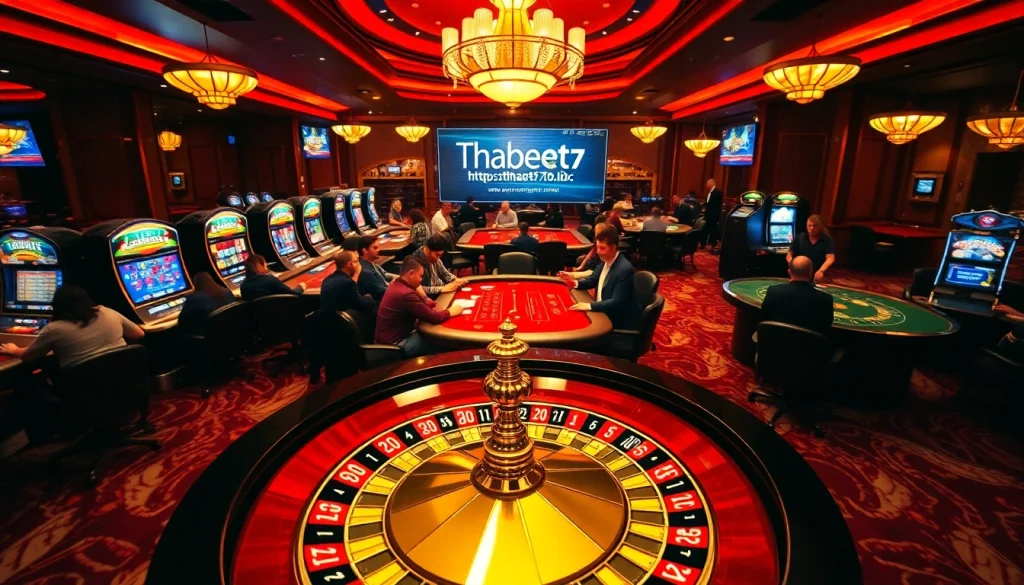 Experience the excitement of live casino gaming at https://thabet7.biz/, featuring poker tables, roulette wheels, and vibrant slot machines.