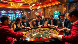 Experience the thrill of winning at https://thabetcom.dev/ with players betting on roulette at a vibrant casino.