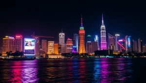 Showcase vibrant city skyline reflecting energy with GO99COM for connected experiences.