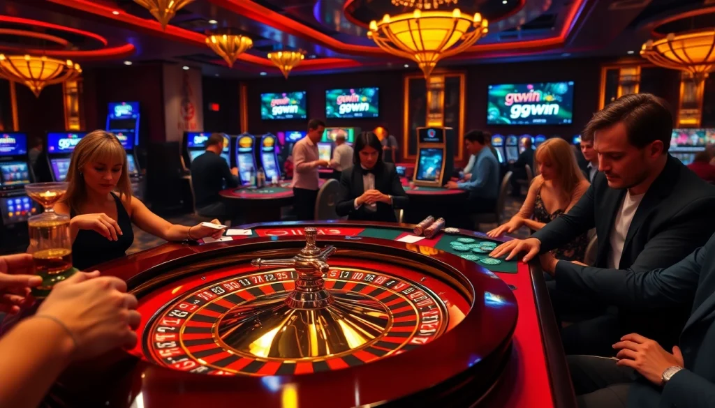 Experience the thrill of betting at ggwin casino's exciting roulette table with vibrant poker chips and cards.