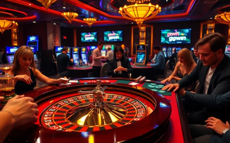 Experience the thrill of betting at ggwin casino's exciting roulette table with vibrant poker chips and cards.