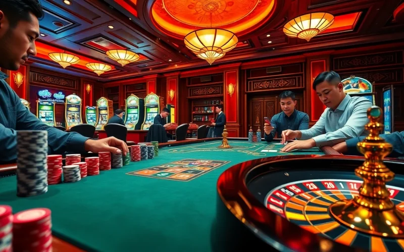 Catch the thrilling atmosphere at https://japanesecasino-online.com/ featuring intense poker action with vibrant chips and captivating tables.